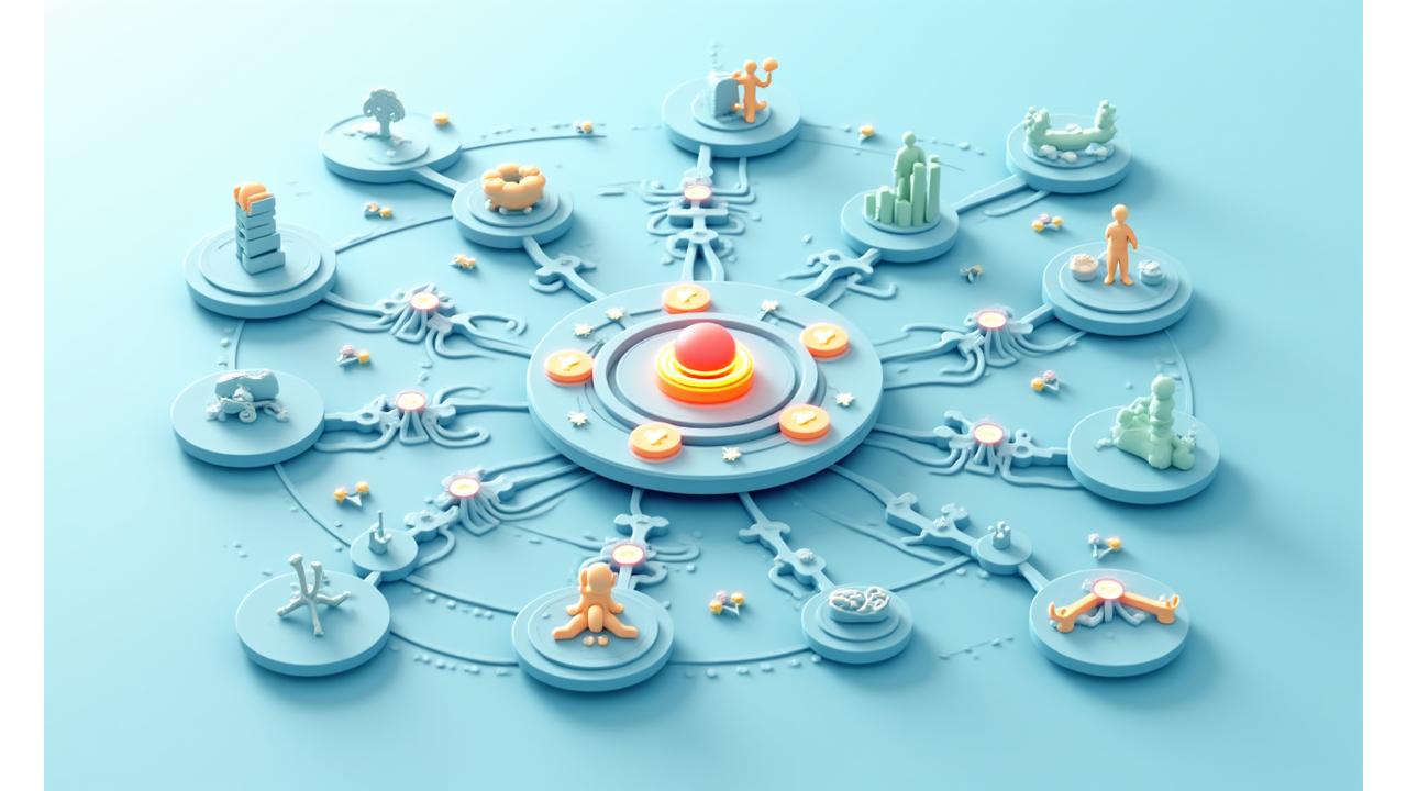 Infographic visualizing the AuraWell Collective AI algorithm flow: user input, data points, analysis, personalized recommendations, feedback loop